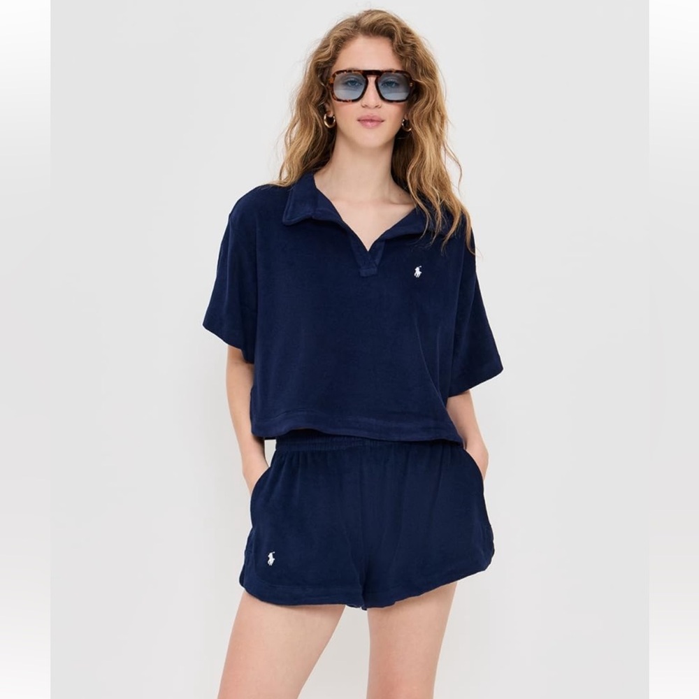 Polo by Ralph Lauren Navy Blue Terry Cloth Set